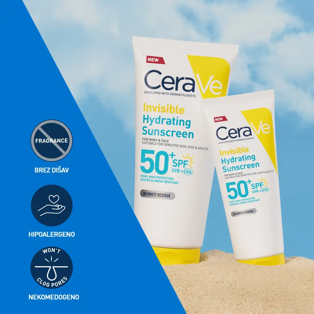 CeraVe Sun, nevidni losjon za zaščito pred soncem - ZF50+ (75 ml)